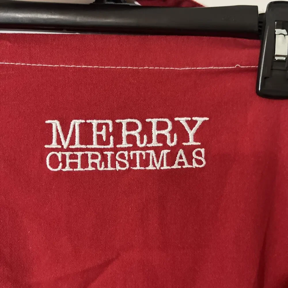 Custom Made Kitchen Apron With Embroidery & Removable Towel Washable Christmas